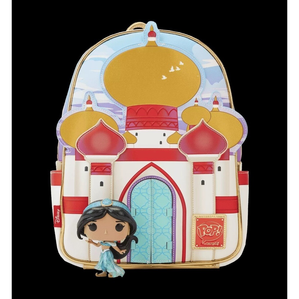 Loungefly Aladdin 30th Anniversary Palace Mini Backpack and Pop! Jasmine -‎ NWT